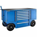 Champion Tool Storage CTS Flight Line Series 72'' x 36'' Blue 7-Drawer Mobile Workshop with 2 Lockers FMX1.5PC-BL 573FMX1.5PBL